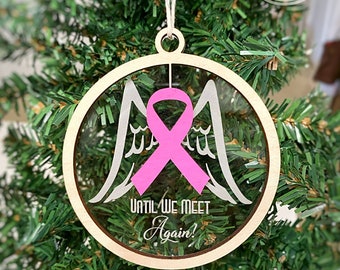 Personalized Memorial Pink Ribbon Ornament