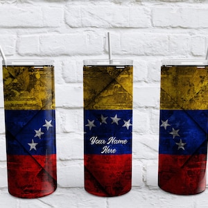 Venezuelan Flag Tumbler, Venezuela, Personalized Tumbler, Venezuela Art, Venezuelan Gift, Venezuela Bolivar, Bandera venezolana