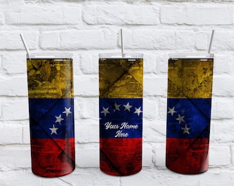 Venezuelan Flag Tumbler: Personalized Stainless Steel Insulated Cup