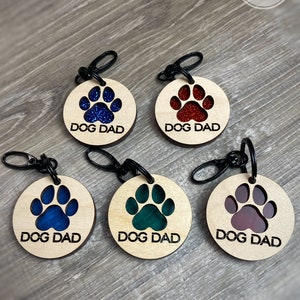 Dog Dad Keychain Wristlet, Dad Keychain, Personalized Keychain, Gifts for Him, Beaded Keychain, Gift for Dad