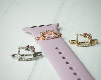 Kitty Face Charm | Apple Watch Band Charm | Watch Band Stud | Gift for Him | Gift for Her
