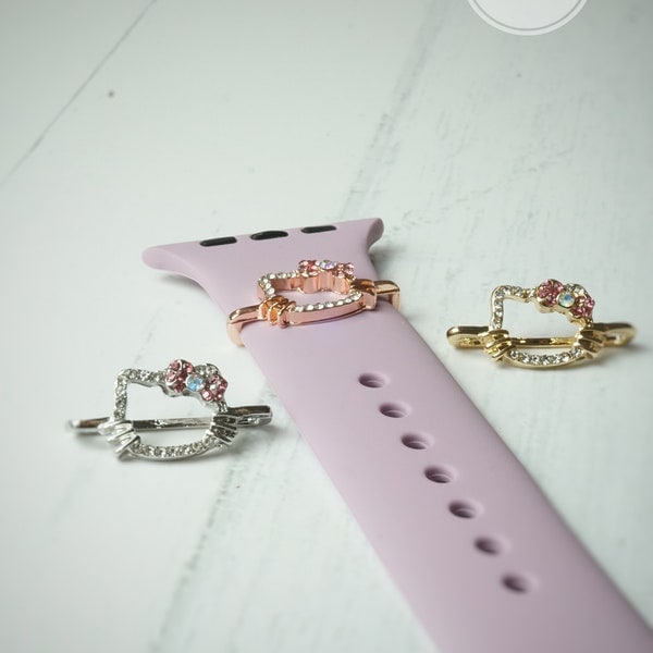 Kitty Face Charm | Apple Watch Band Charm | Watch Band Stud | Gift for Him | Gift for Her