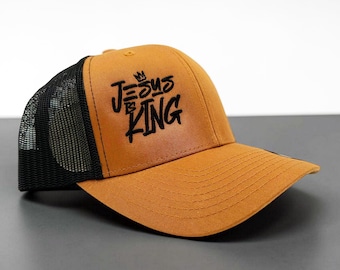 Jesus Is King Trucker Hat: Christian Snapback Cap, Rooted in Christ