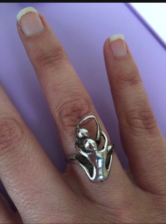 Dancer Lovers Ring 925 Silver Size 8