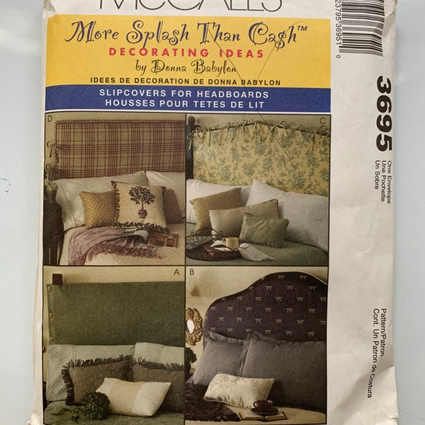 Slipcover for Headboard Sewing pattern McCalls #3695 by Donna Babylon