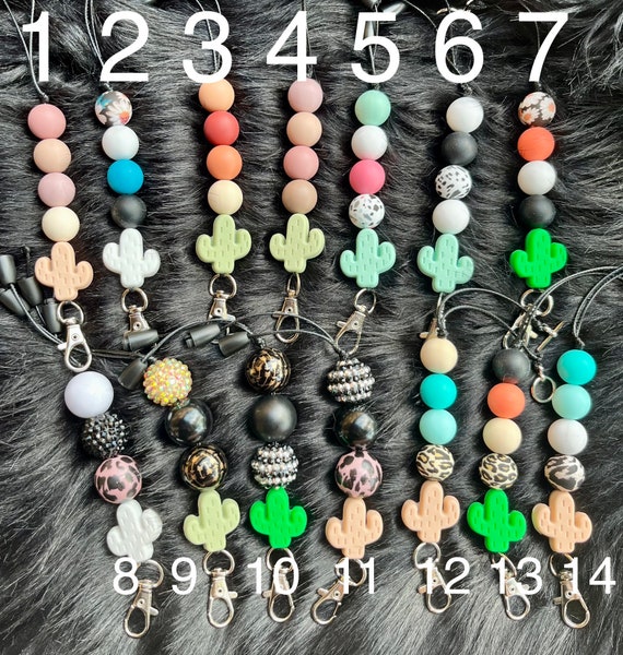 Cactus Beaded Freshie Lanyard Freshie Charms Freshie Etsy