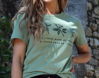 Wildflower Shirt, Fall flower shirt, Retro Kindness Shirts, Be Kind Graphic Tees,  Inspirational TShirt, graphic tees ,  Women Cotton Tee