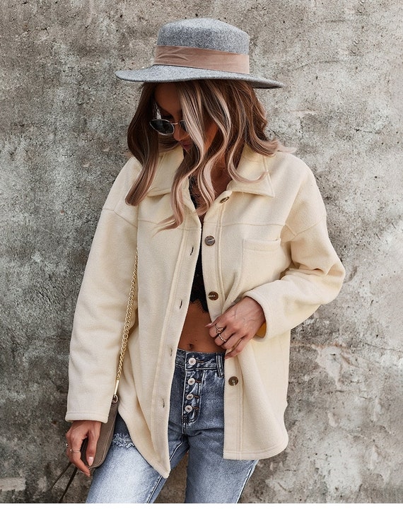 long fleece shacket