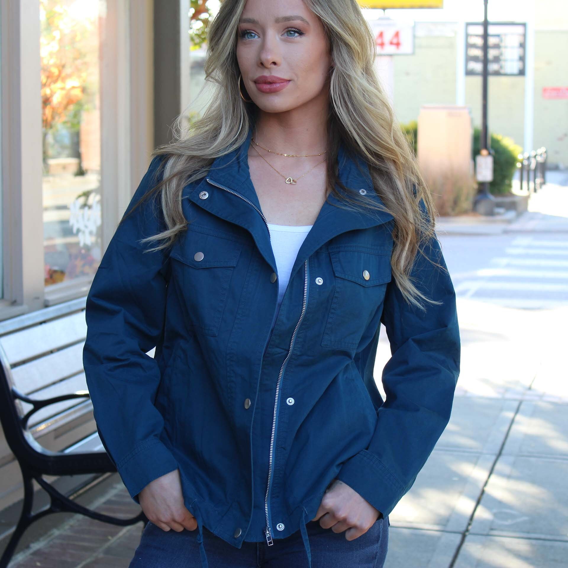 Women's Zip Up Cotton Light Hoodie Jacket at  Women’s Clothing store