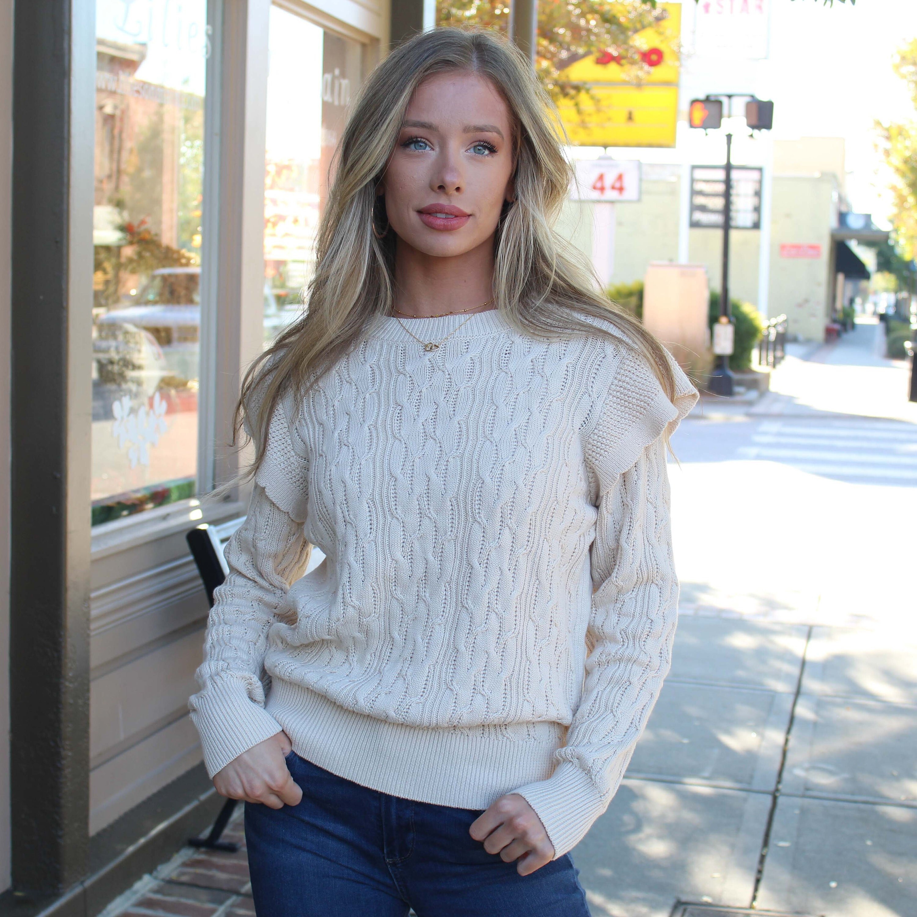 White cotton sweater clearance ladies