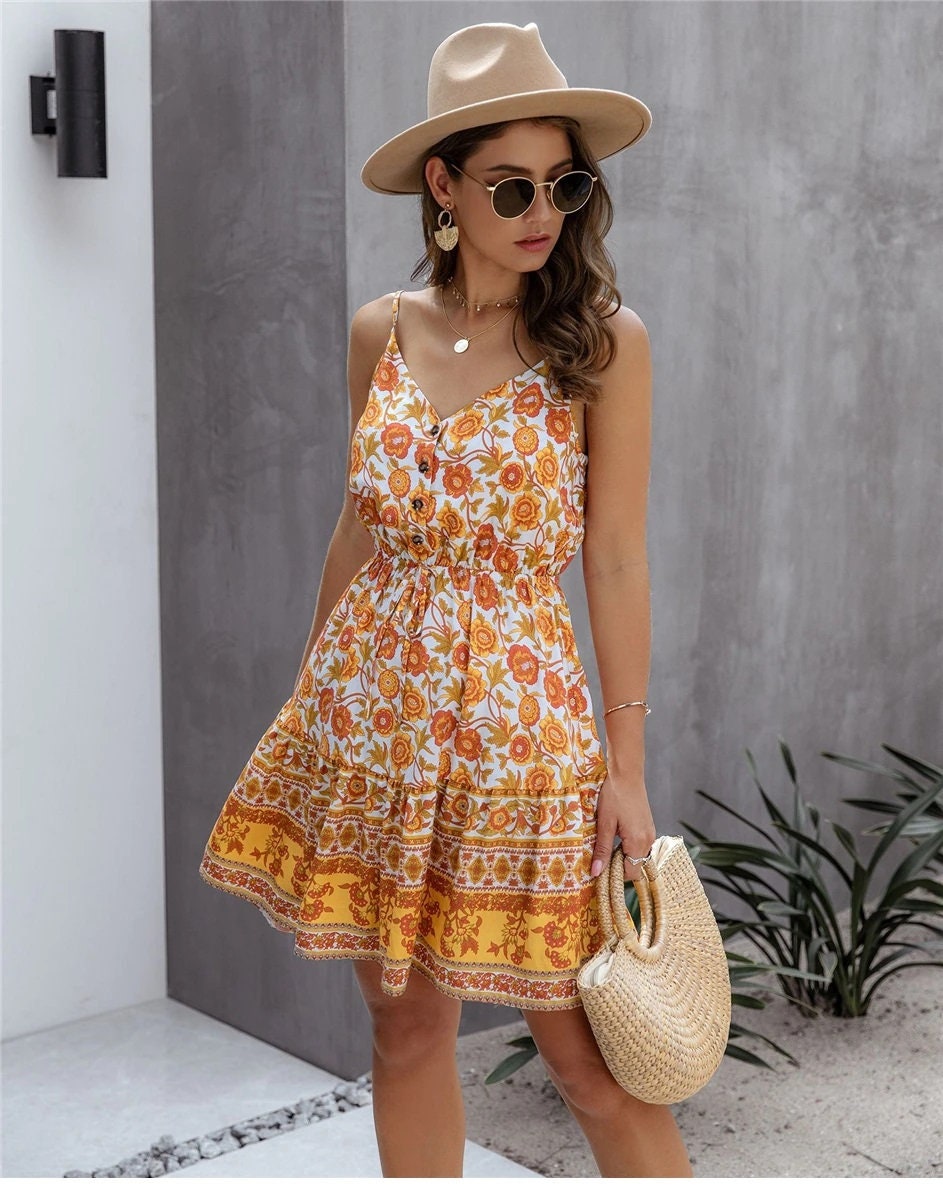 Summer Dream Floral Print Dress Summer Dress Beach Dress - Etsy