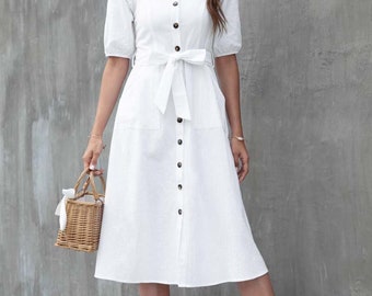 white casual dresses for women