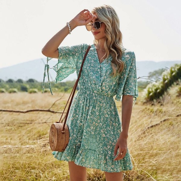 Butterfly Lilies Bohemian Mini Dress / Cocktail Party Dresses | Boho …