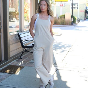 Wide Leg Backless Jumpsuit - Boho Jumpsuit, Kundalini Jumpsuit, Summer Dress Jumpsuit, Wide Leg Jumpsuit, White Jumpsuit, Loose Overall