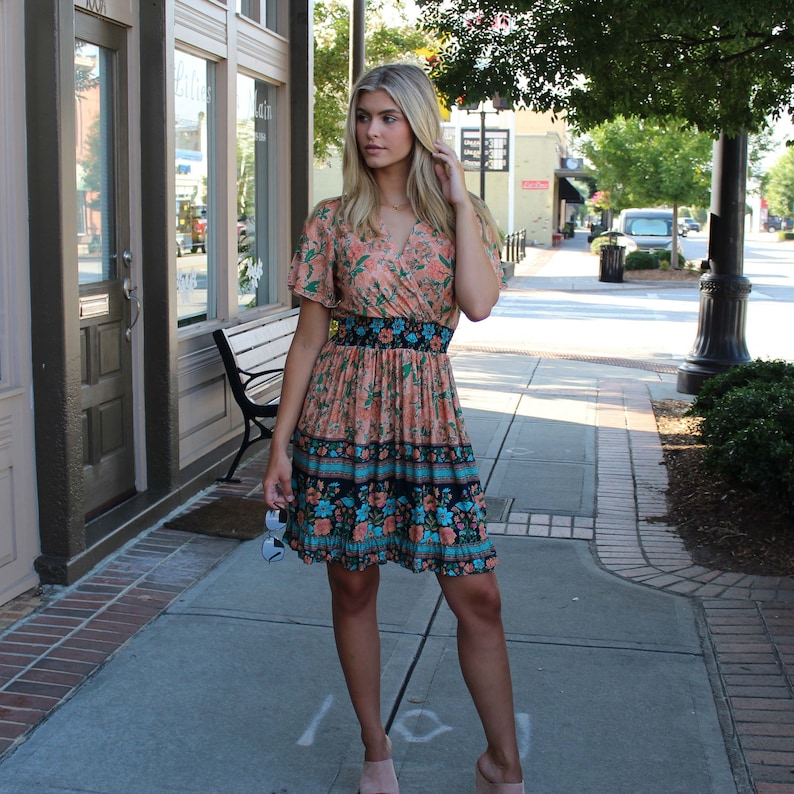 Chase the Sun Bohemian Mini Dress / Cocktail Party Dresses | Boho Dresses for Women / Hello Fall Mini Dress 