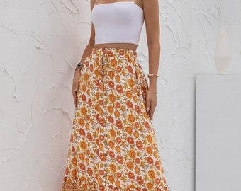 floral long skirts
