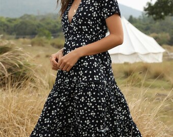 wallis blue magnolia tiered dress