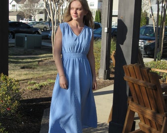 Spring Maxi Dress - Blue Spring Dress - Light Blue Maxi Mother of Groom/ Mother of Bride Dress - Summer Wedding Guest Dress for women