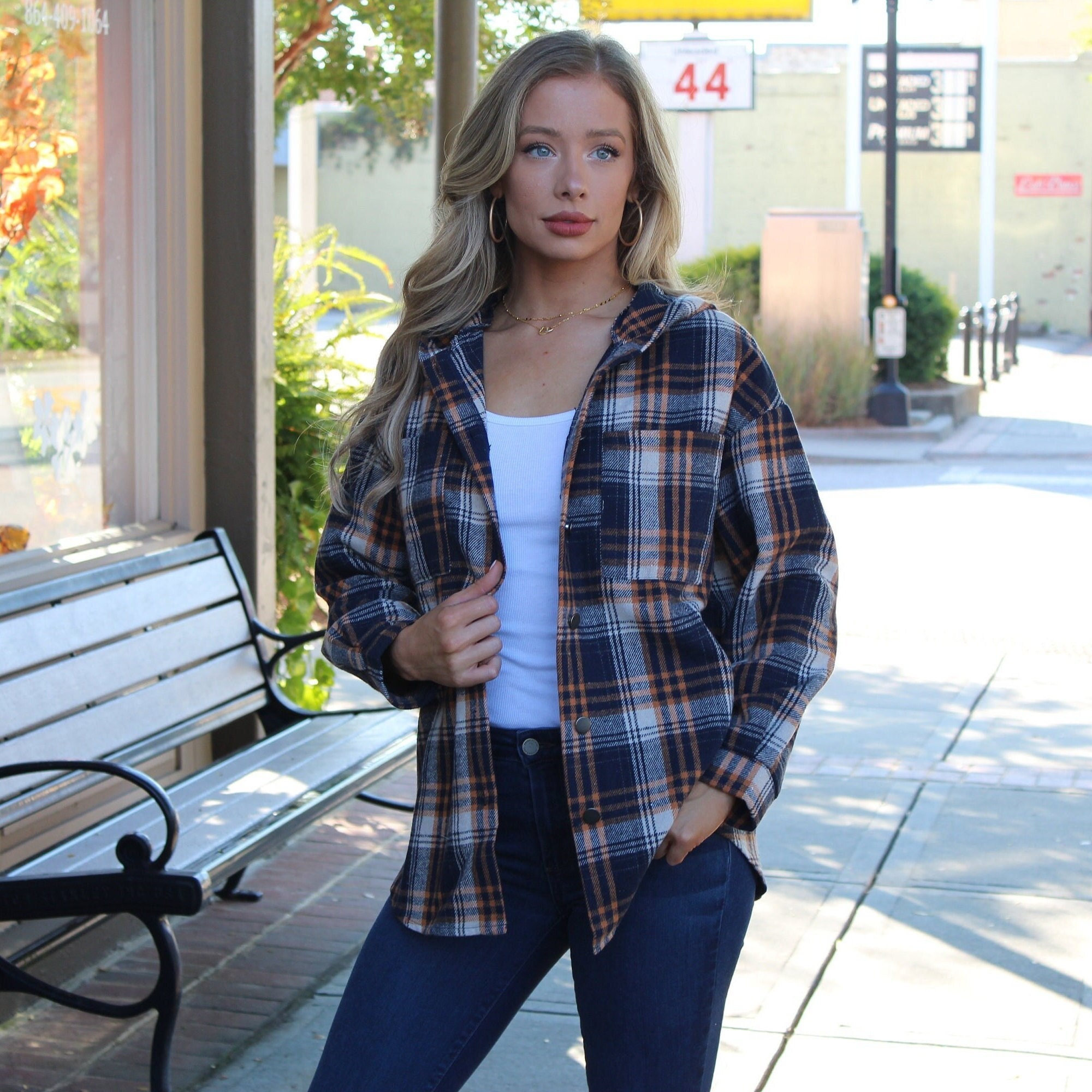 Flannel Shirt Jacket Button Down Hooded Shirt Flannel Shirt   Etsy