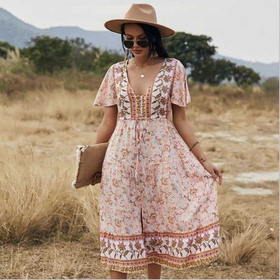Day Dreamer Bohemian Floral Print Dress 
