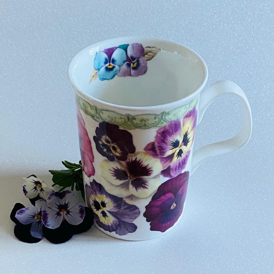 Roy Kirkham Jumbotasse - Stiefmütterchen Motiv Blumentasse