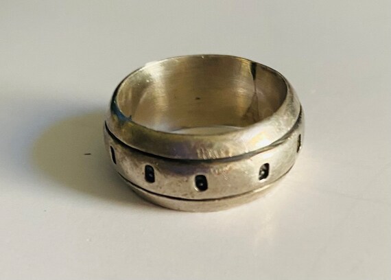 Mexican Sterling Silver Band, Southwestern or Got… - image 2