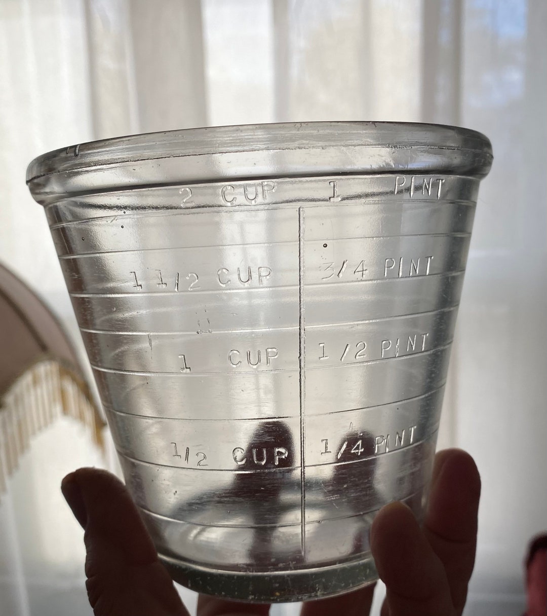 RARE Vintage Hazel Atlas 2 Cup Glass Mixing & Measuring Cup/ Bowl W ...