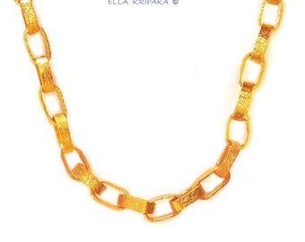 24k Solid Gold Chain - Etsy Australia