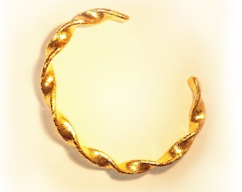 Custom Solid 24k 9999 Gold 50g, Width 6.5mm Hammered Ancient Rome Ancient Egypt Twisted Bracelet Durable Cuff Thick 5.5mm Women Men