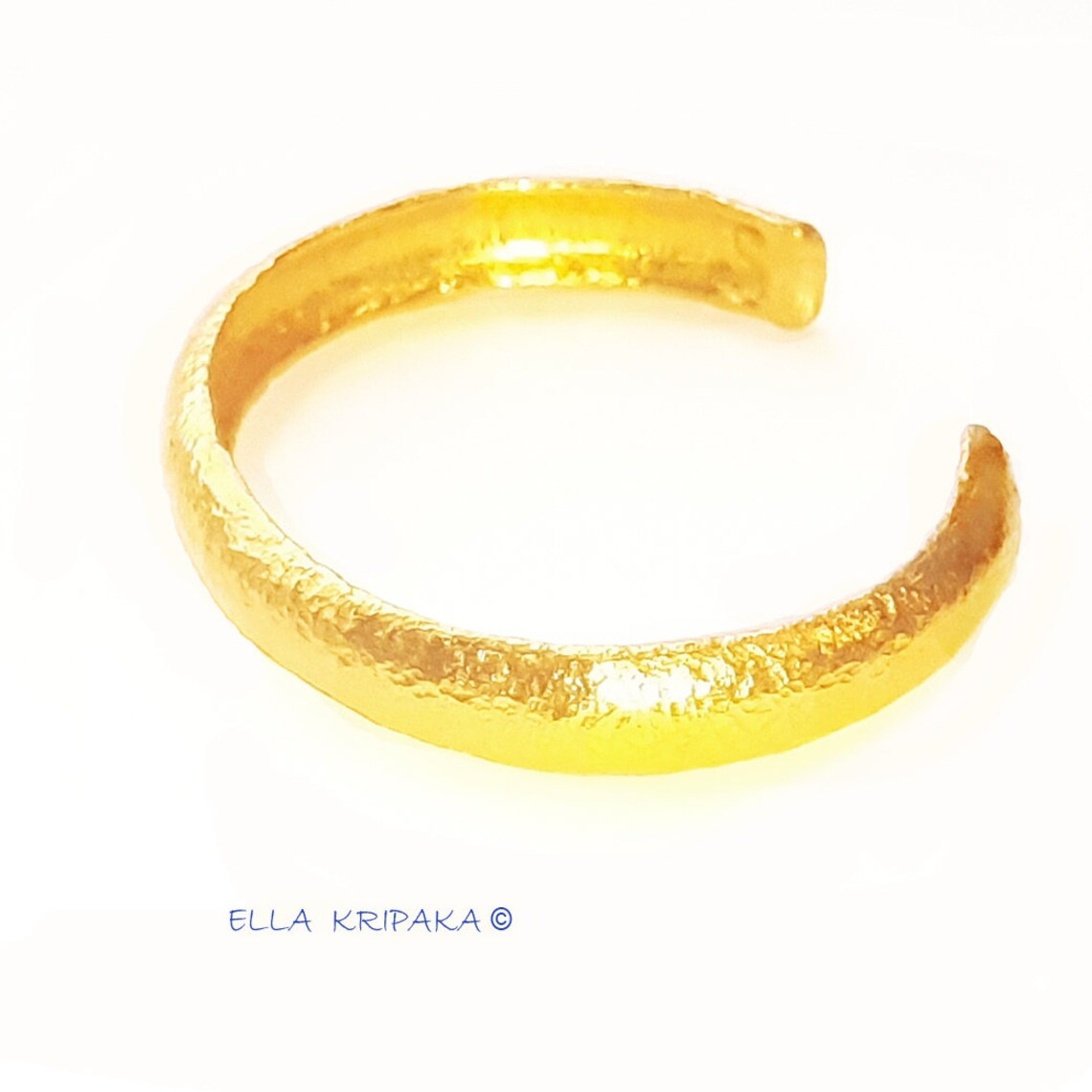 Solid 24k 9999 Gold Wide 10 5mm 90g Hammered As In Ancient Etsy
