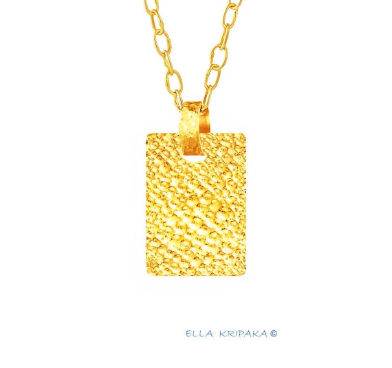 Rectangle shape gold best sale pendant