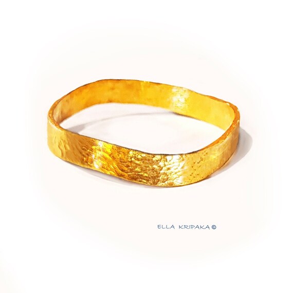 Brushed Gold Open Cuff Bangle Bracelet – HARD NEW YORK
