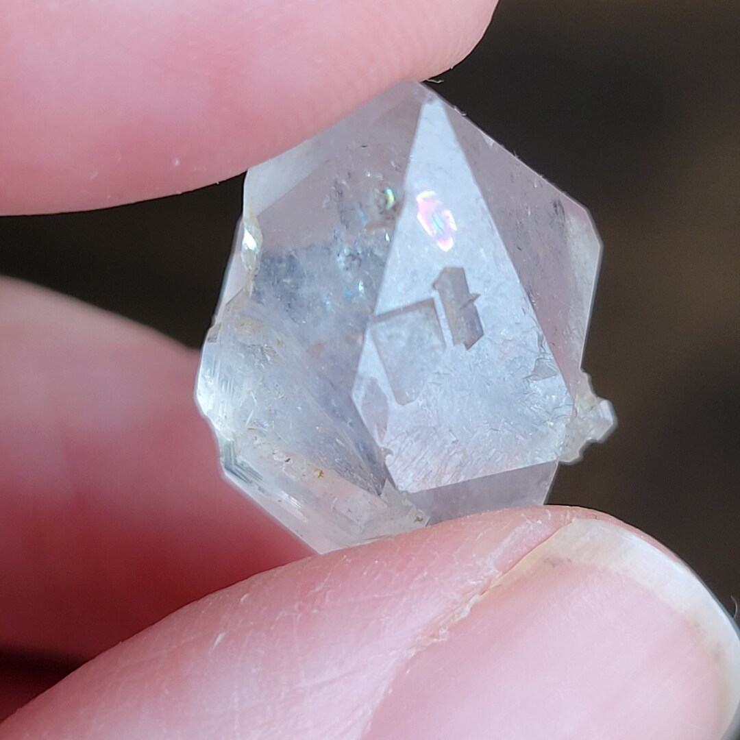 Key Quartz Point Double Terminated Tibetan Quartz Point With Rainbows and Isis Face Key ...