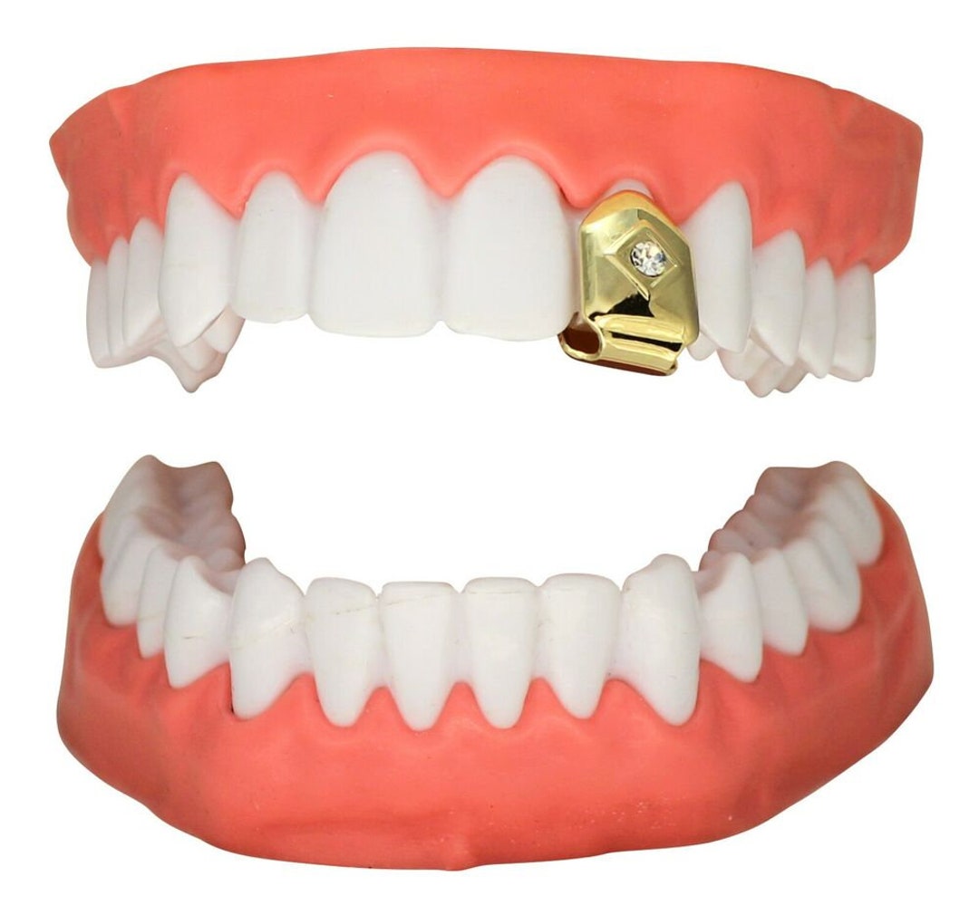 Cz Single Tooth Grill Cap Grillz Teeth W/mold 14k Gold Plated Hip Hop