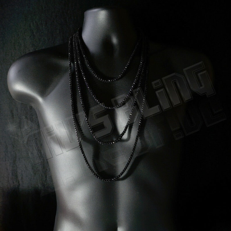 Tennis Necklace 14k Black Gold ICED OUT Bling Lab Diamond 1 image 3