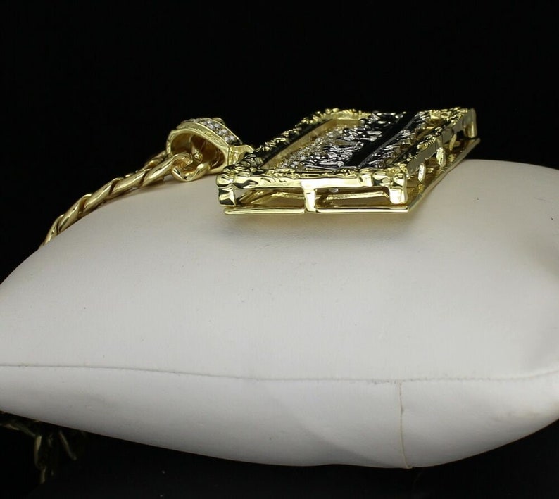 Mens 14k Gold Plated XL Last Supper Cz Pendant 30 Cuban Chain and