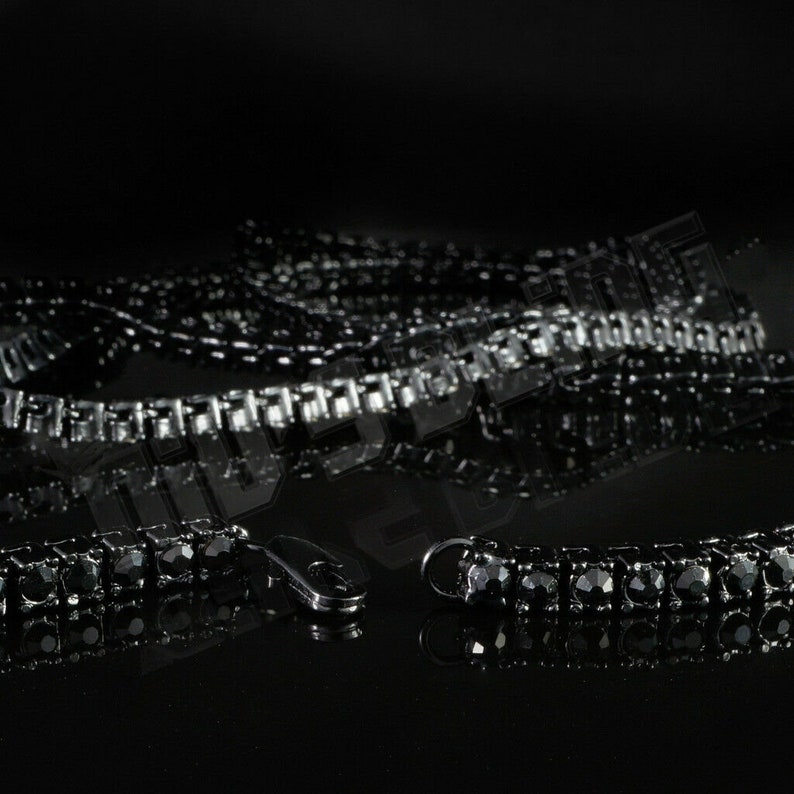 Tennis Necklace 14k Black Gold ICED OUT Bling Lab Diamond 1 image 4