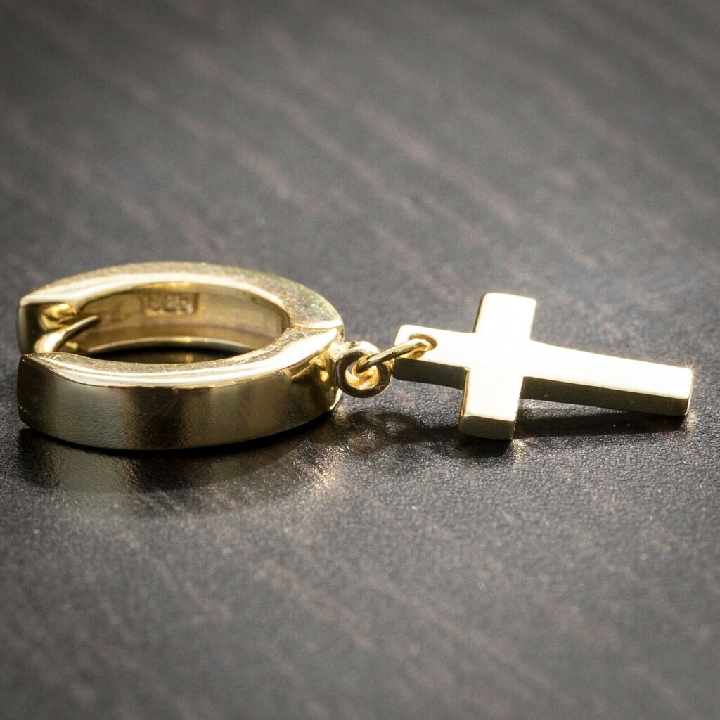 Orecchini A Bottone Piccola Croce In Argento Sterling 925 – Confezione Regalo – Eleganti E Minimal