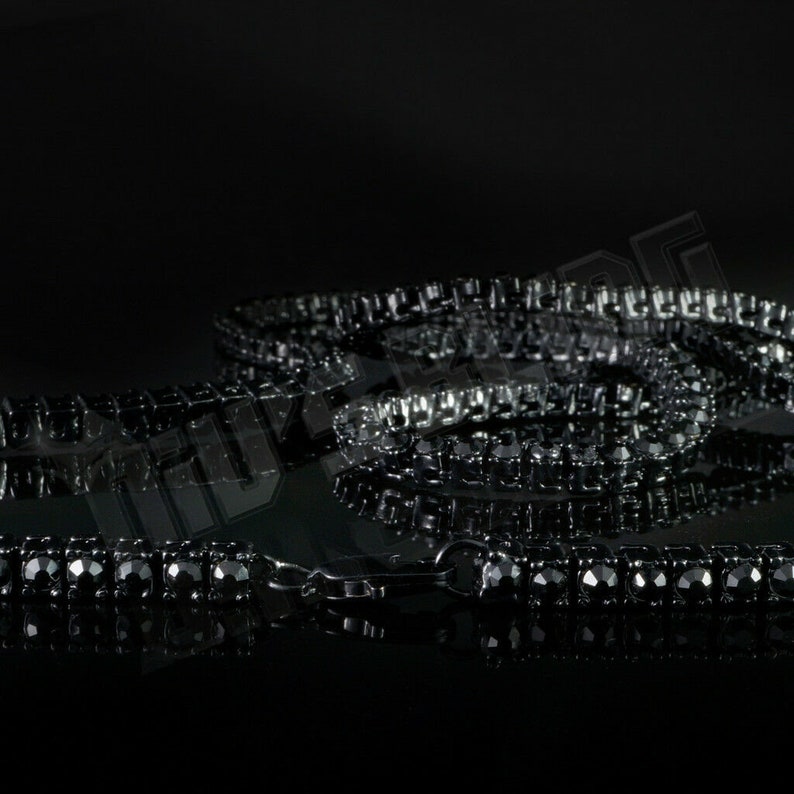 Tennis Necklace 14k Black Gold ICED OUT Bling Lab Diamond 1 image 2