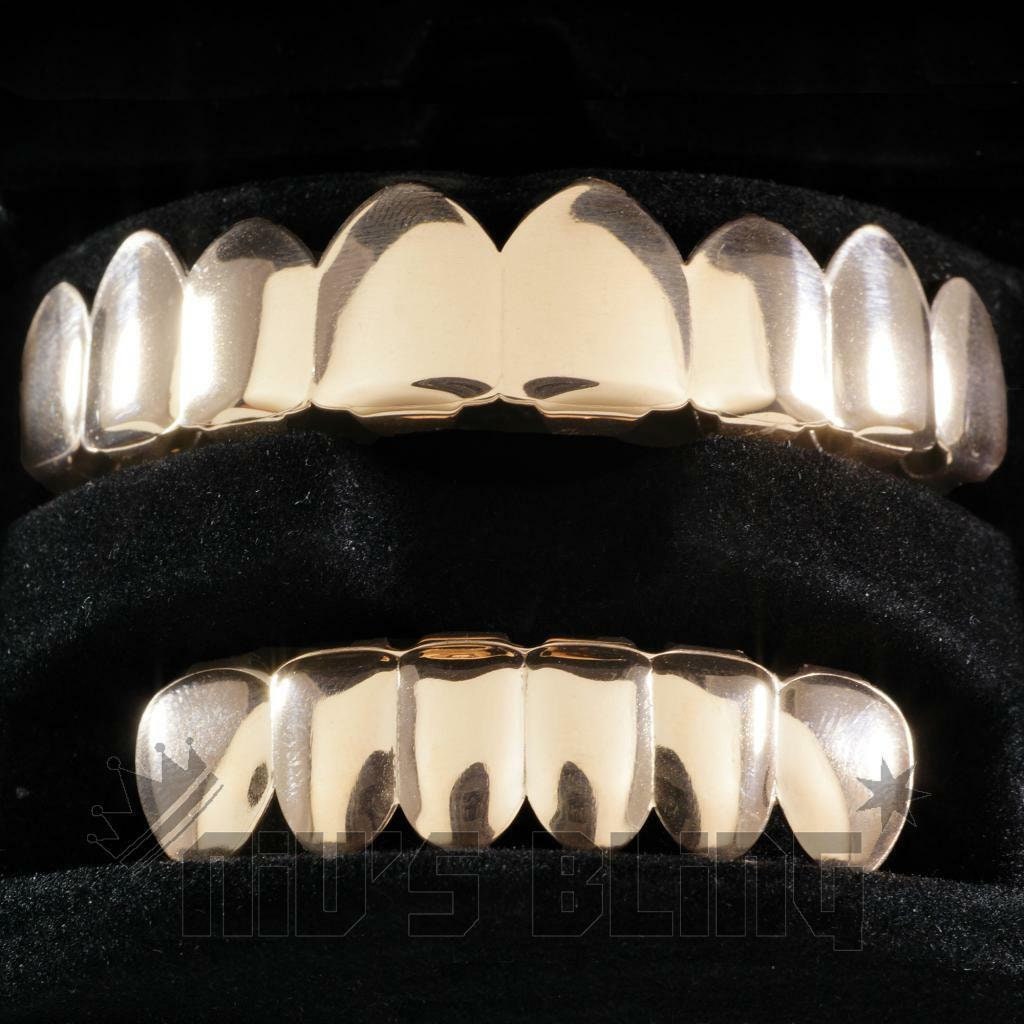 18K Rose Gold Plated STAINLESS STEEL GRILLZ 8 Top and 6 Bottom Etsy
