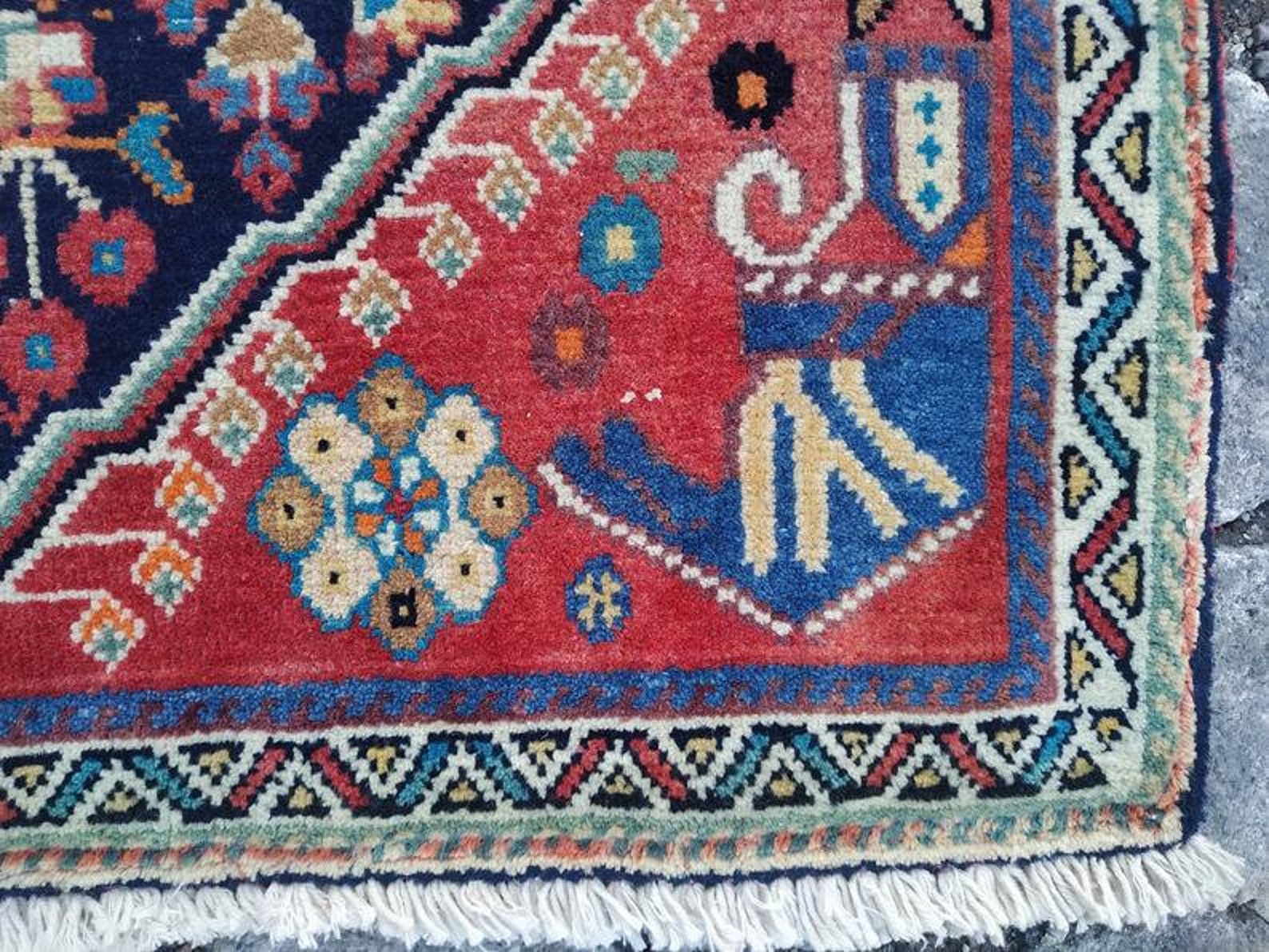 Small Square Rug Pair Small Rug 2x2.1ft vintage persian rug Etsy