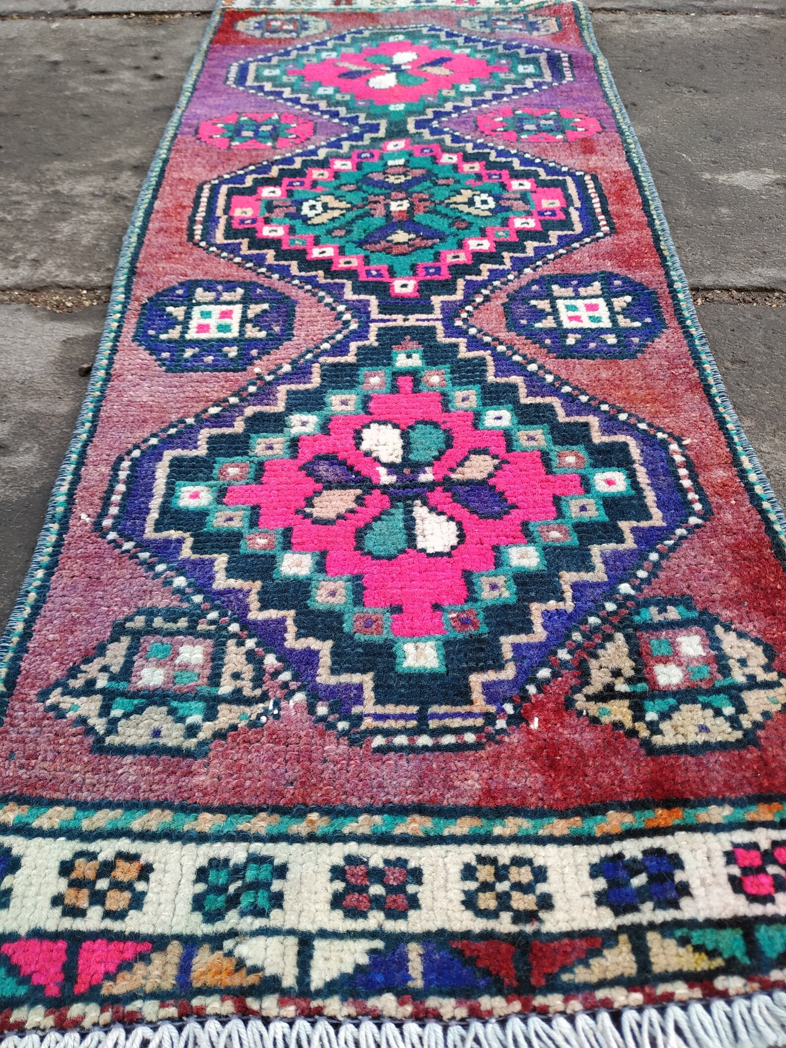 Slim Little Rug Door Mat Rug 1x2.5ftvintage turkish rug small Etsy