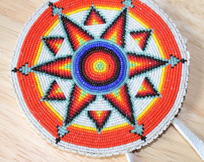 Large Native American Beaded Medallion Rosette Etsy