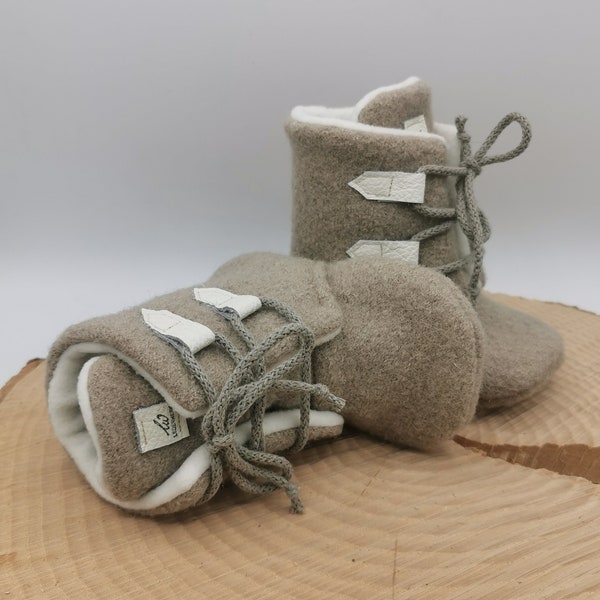 Winterboots in creme  Babyschuhe, Nowborn, Winterschuhe Baby, Babystiefel, Wollwalk Schuhe,