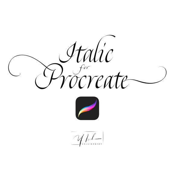 Conjunto de pinceles de caligrafía en cursiva para Procreate (7 pinceles)