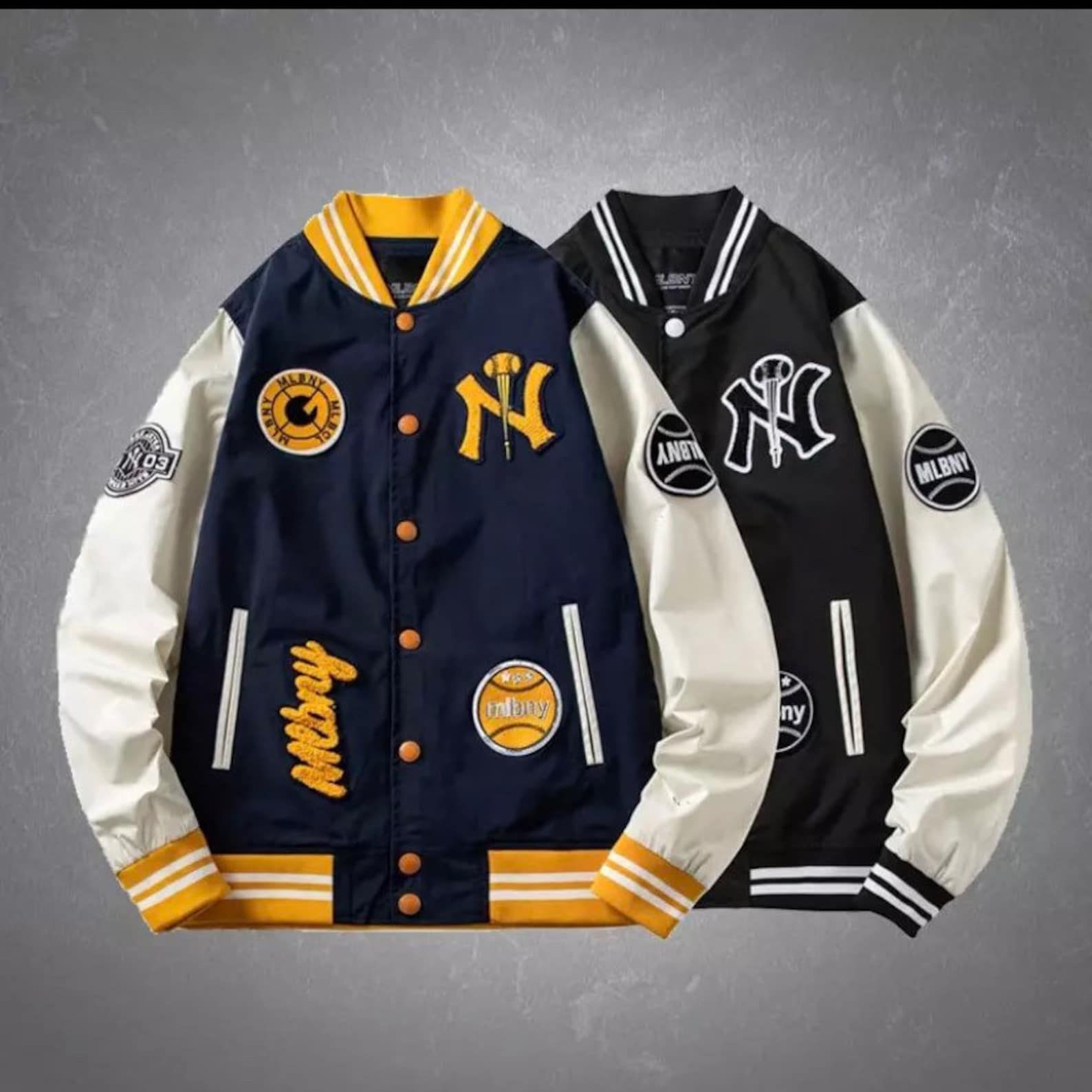 Bomber Embroid Baseball Jacket Men Spring&Autumn Furry Letter Etsy