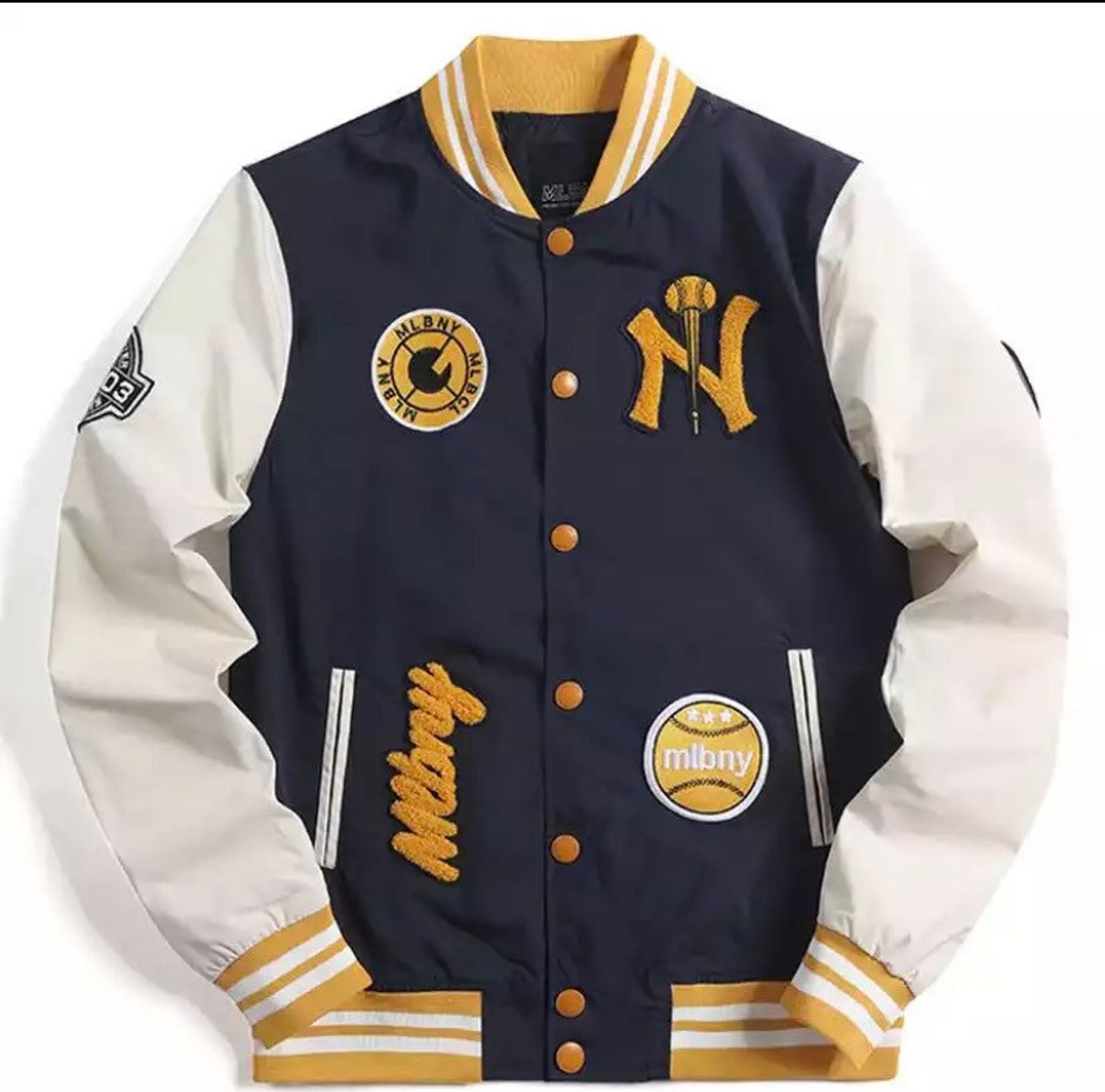 Bomber Embroid Baseball Jacket Men Spring&Autumn Furry Letter | Etsy