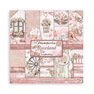 Stamperia Roseland Collection 12x12 Scrapbooking Paper | Double Sided Paper | 12 x 12 inch |  Acid Free Paper | Paper Crafts