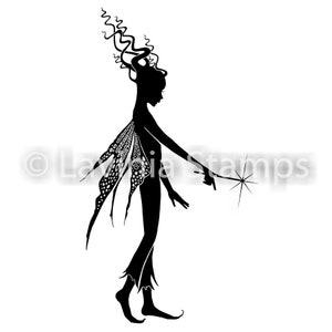 Lavinia Stamps | Fairy Aerial | Cling Stamp | Large Silhouette Stamp | Fairies | LAV472