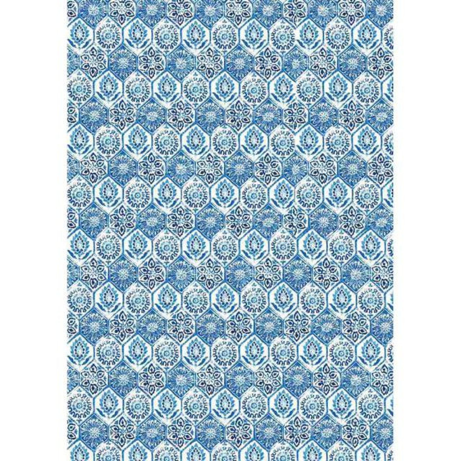 Stamperia Rice Paper Blue Tile A3 Rice Paper Decoupage Etsy